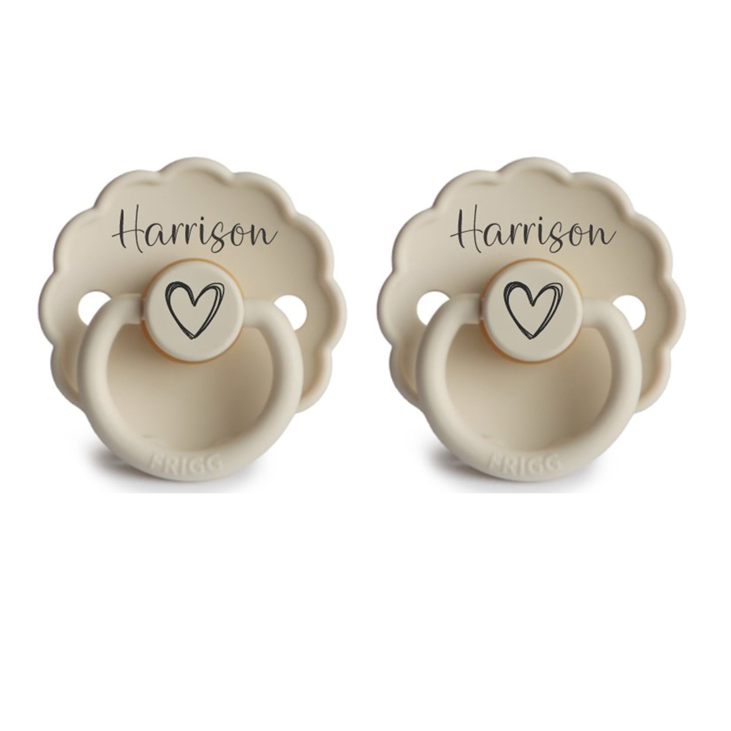 FRIGG Personalised *2-PACK* Name & Heart Dummy