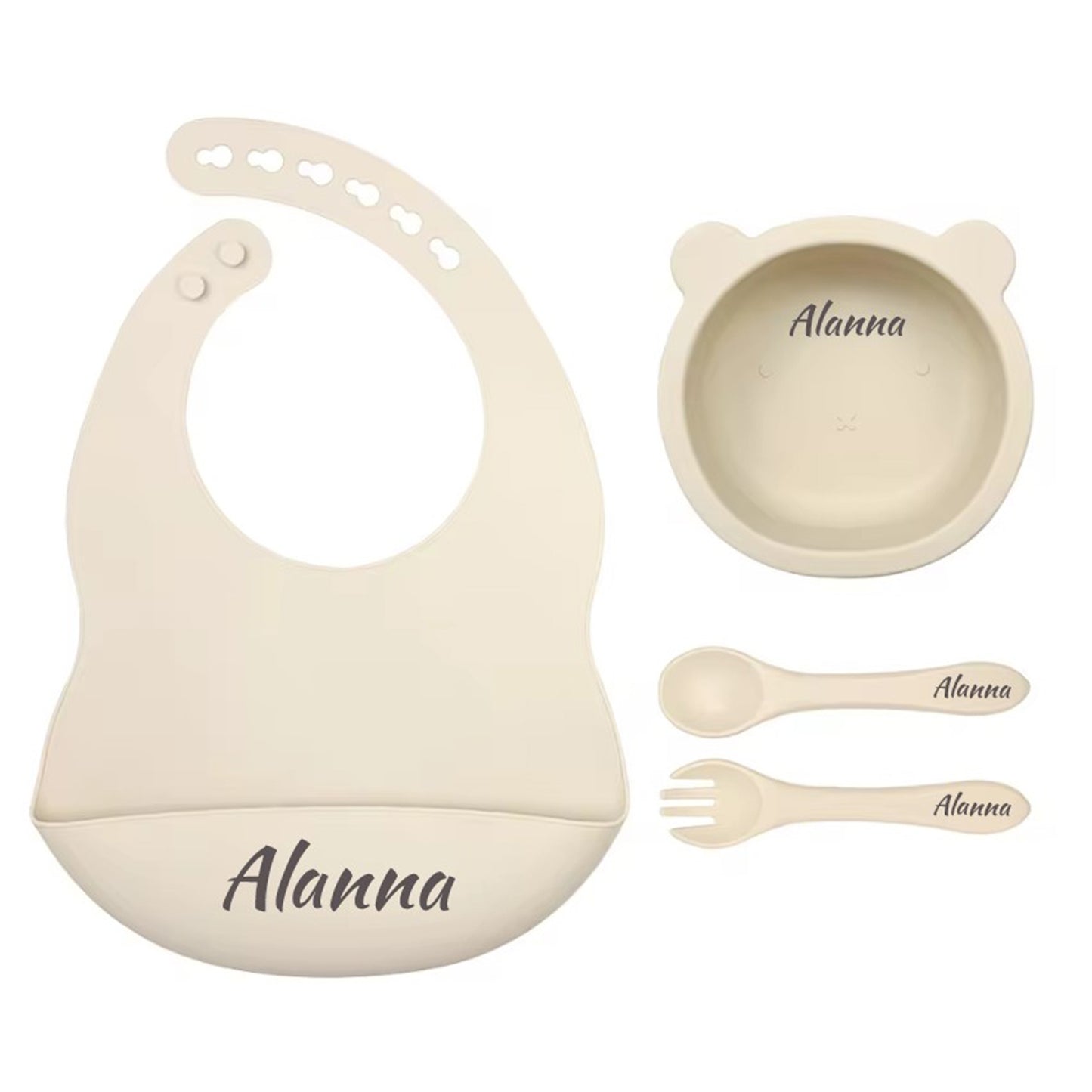 Silicone 4 piece Feeding Set