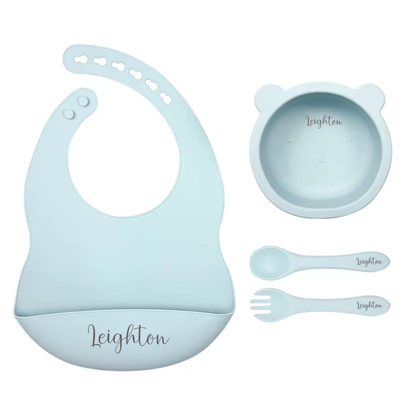 Silicone 4 piece Feeding Set