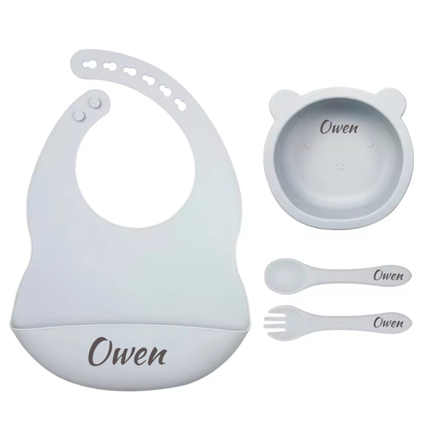 Silicone 4 piece Feeding Set