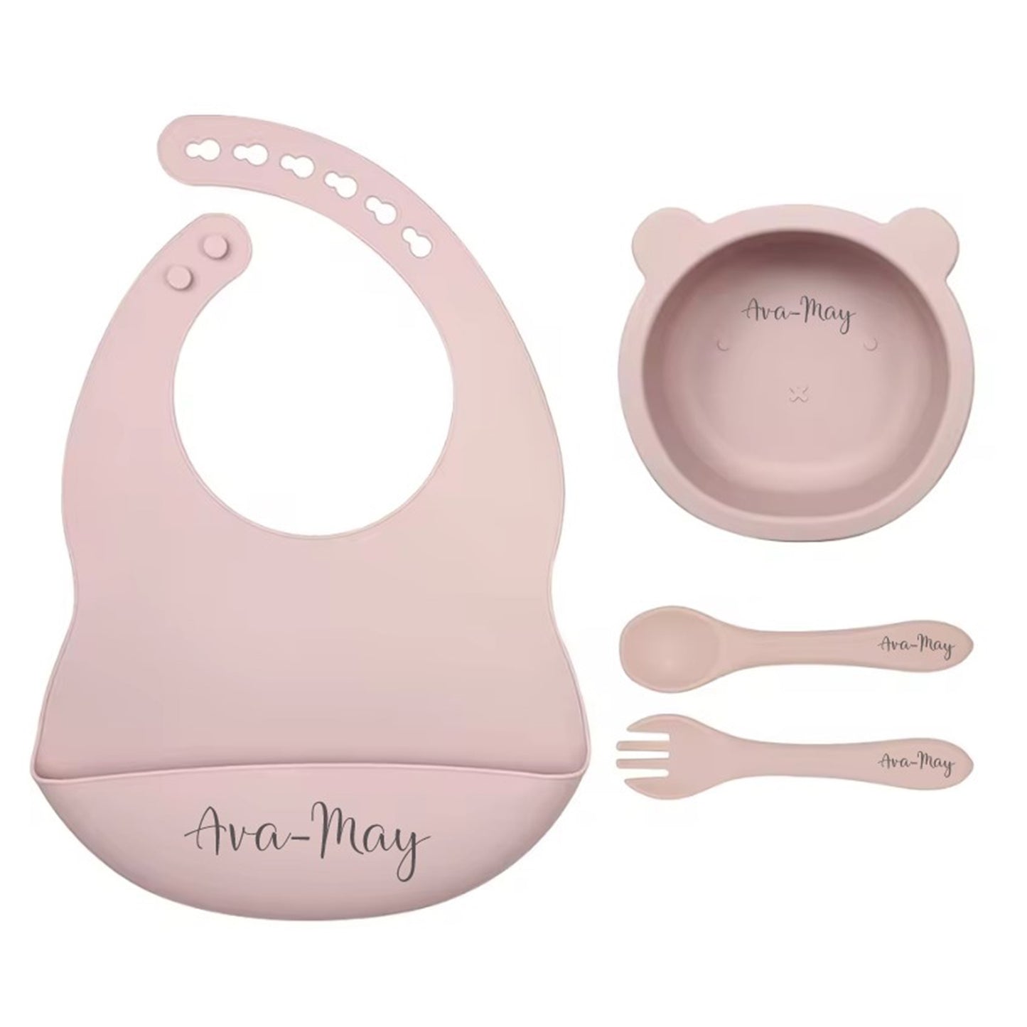 Silicone 4 piece Feeding Set